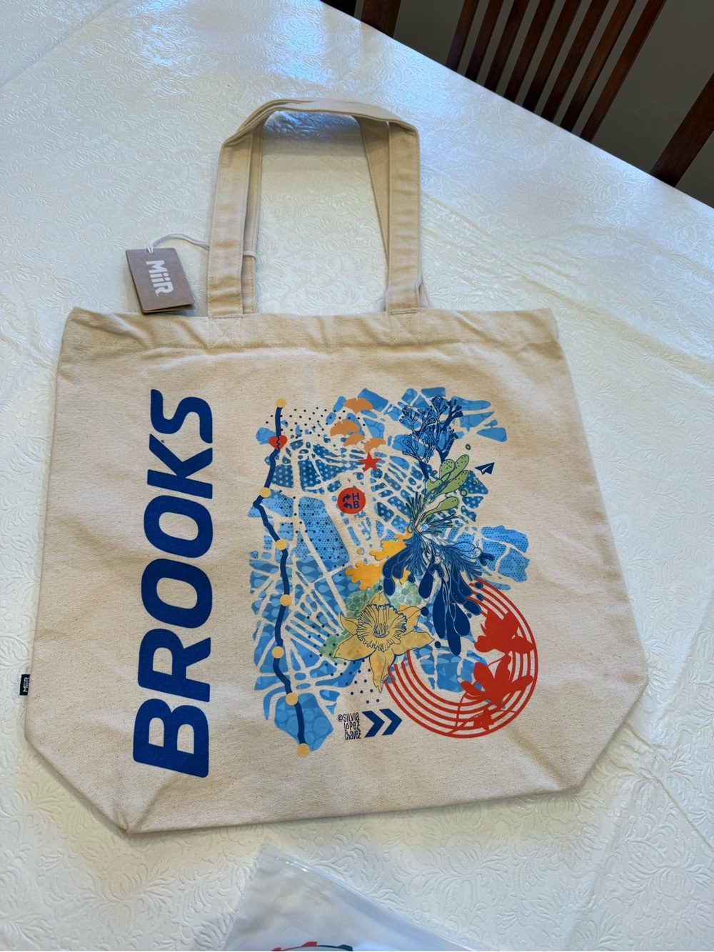Brooks Running Artist Canvas Tote by Silvia Lopez Chavez